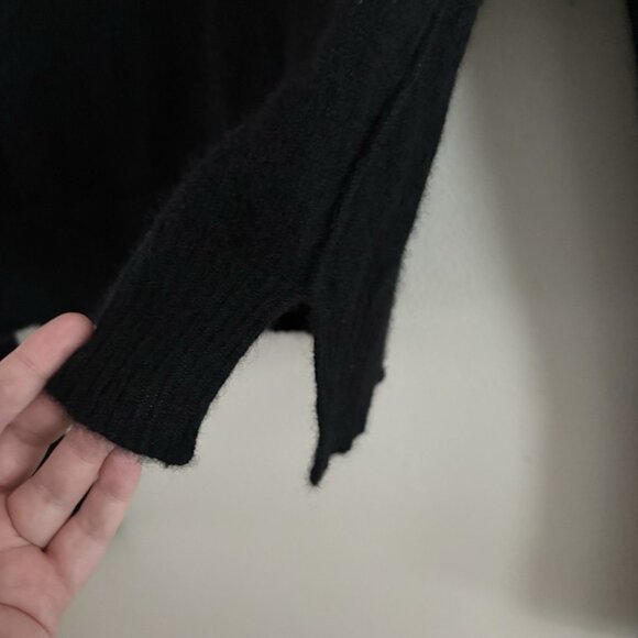 Free People Women S Black Soft Pullover Aubrey 100% Cashmere Turtleneck Sweater - Picture 4 of 11